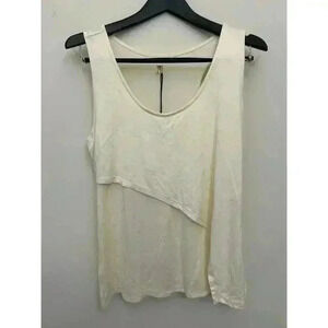 Articles Of Society Layered Tank Top Beige Viscose Women's Size L NWT
